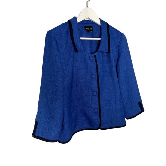 VIntage Leslie Fay cropped blazer blue SZ 10P - Picture 2 of 8